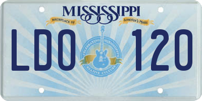 MS license plate LDO120