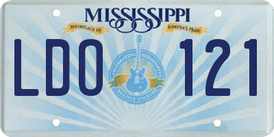 MS license plate LDO121