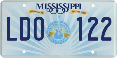 MS license plate LDO122