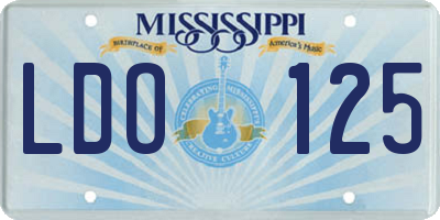MS license plate LDO125