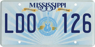 MS license plate LDO126