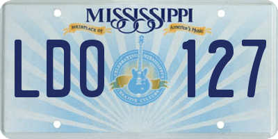 MS license plate LDO127