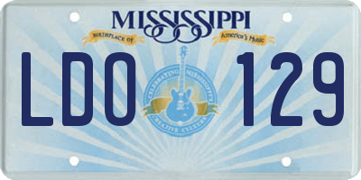 MS license plate LDO129