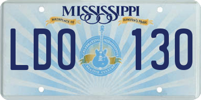 MS license plate LDO130