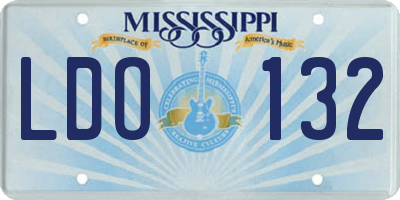 MS license plate LDO132