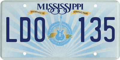 MS license plate LDO135