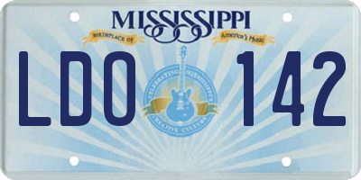 MS license plate LDO142