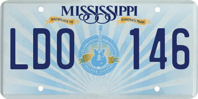 MS license plate LDO146