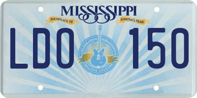 MS license plate LDO150