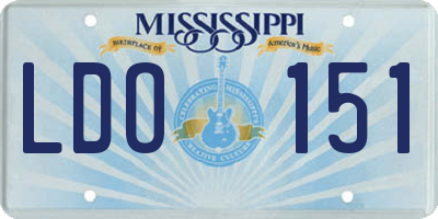 MS license plate LDO151