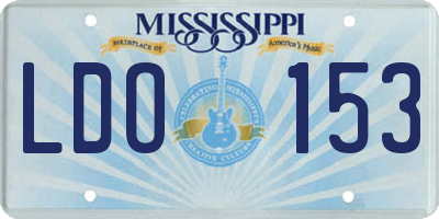 MS license plate LDO153