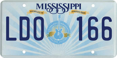 MS license plate LDO166