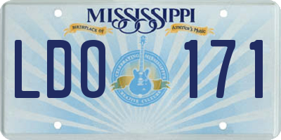 MS license plate LDO171