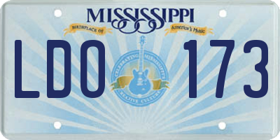 MS license plate LDO173
