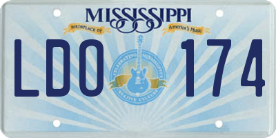 MS license plate LDO174
