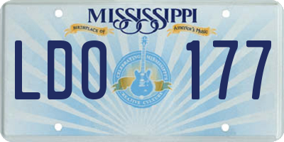 MS license plate LDO177