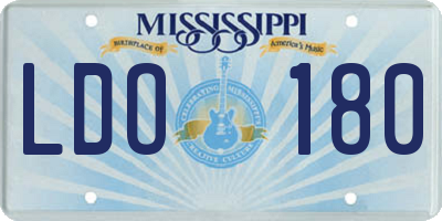 MS license plate LDO180