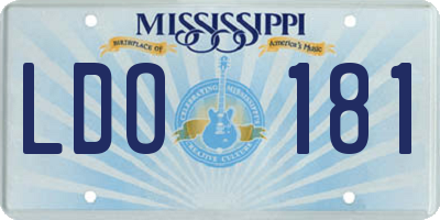 MS license plate LDO181