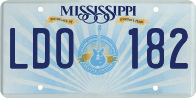 MS license plate LDO182