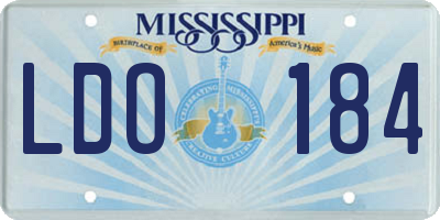MS license plate LDO184
