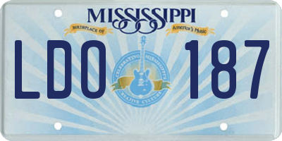 MS license plate LDO187