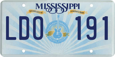 MS license plate LDO191