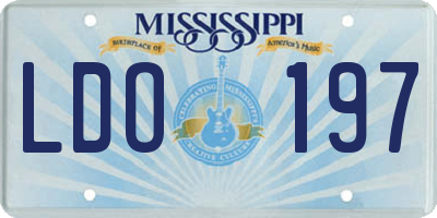 MS license plate LDO197