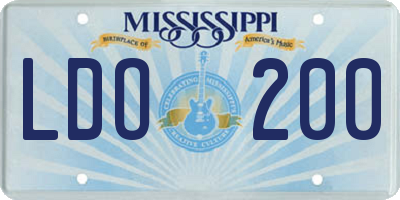 MS license plate LDO200