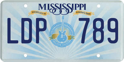 MS license plate LDP789