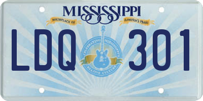 MS license plate LDQ301