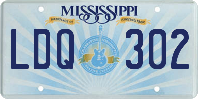 MS license plate LDQ302