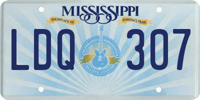 MS license plate LDQ307