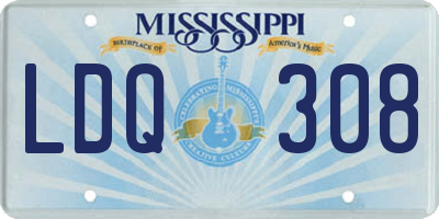 MS license plate LDQ308