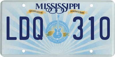 MS license plate LDQ310