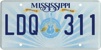 MS license plate LDQ311