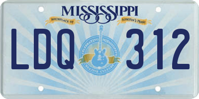 MS license plate LDQ312
