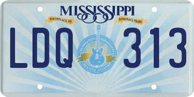 MS license plate LDQ313