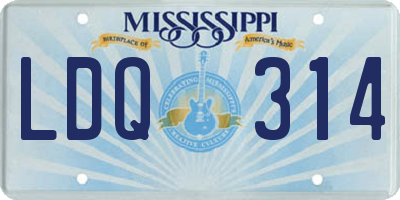 MS license plate LDQ314