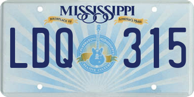 MS license plate LDQ315