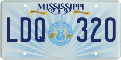 MS license plate LDQ320