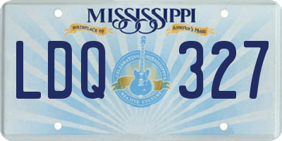 MS license plate LDQ327