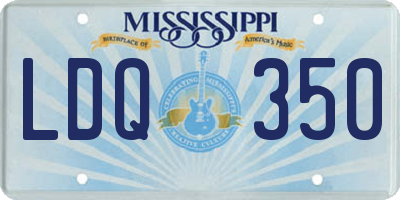 MS license plate LDQ350