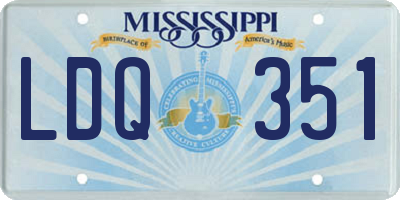 MS license plate LDQ351