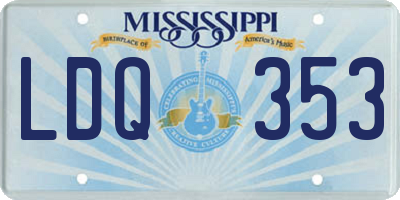MS license plate LDQ353