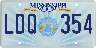 MS license plate LDQ354