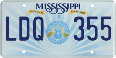 MS license plate LDQ355