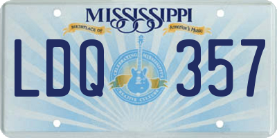 MS license plate LDQ357