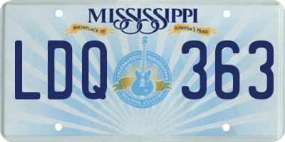 MS license plate LDQ363