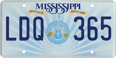 MS license plate LDQ365