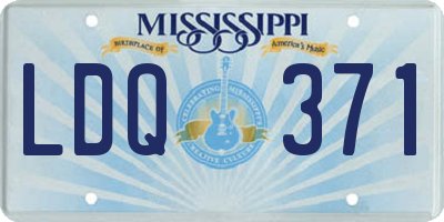 MS license plate LDQ371
